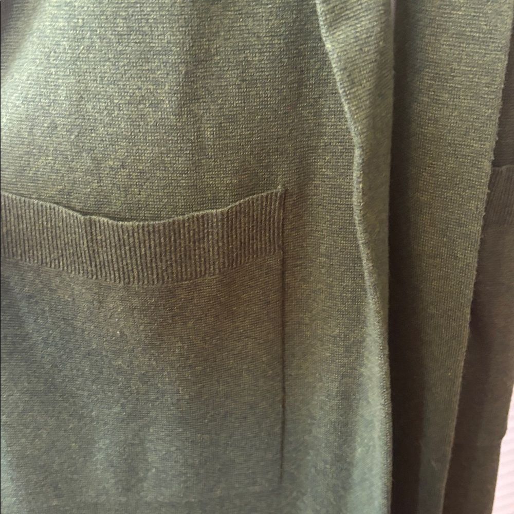 J. Crew Olive Knit Sweater open front long cardigan, S - Picture 3 of 8